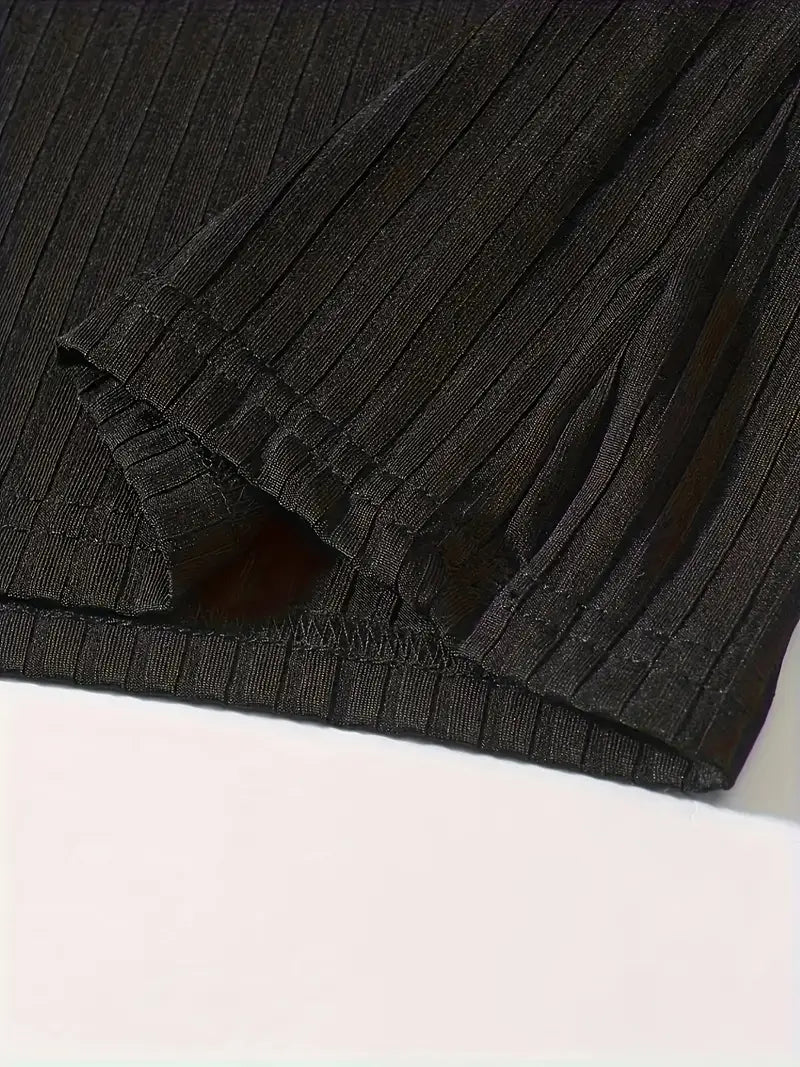 Fitness Çizgili Polyester Atlet