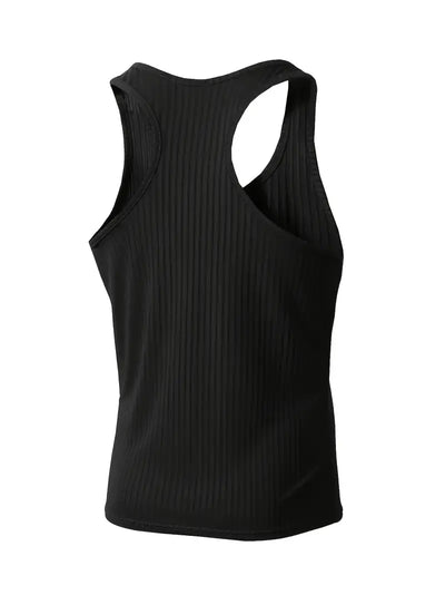Fitness Çizgili Polyester Atlet